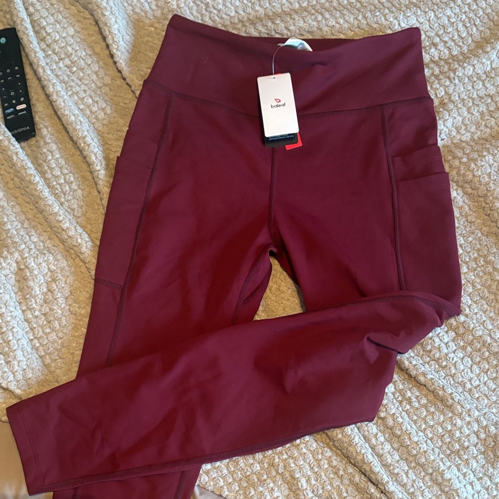 Baleaf Burgundy Water-Resistant Leggings